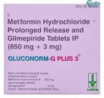 GLUCONORM-G PLUS 3MG TAB  1,S